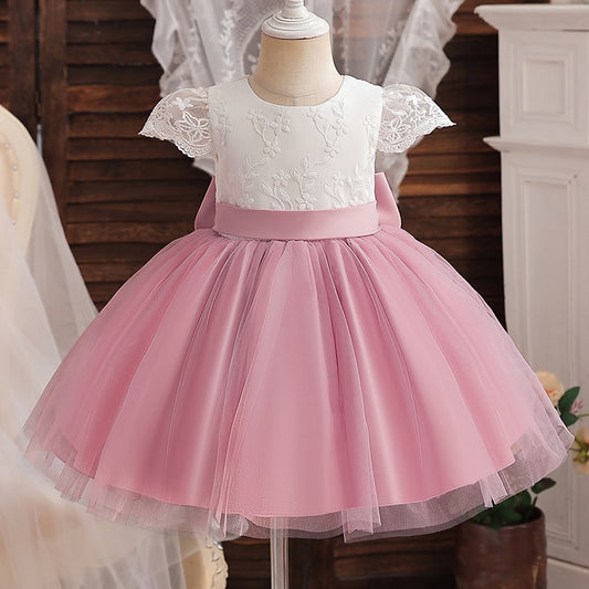 Pink Lace Detail Evening Dress (3096388)