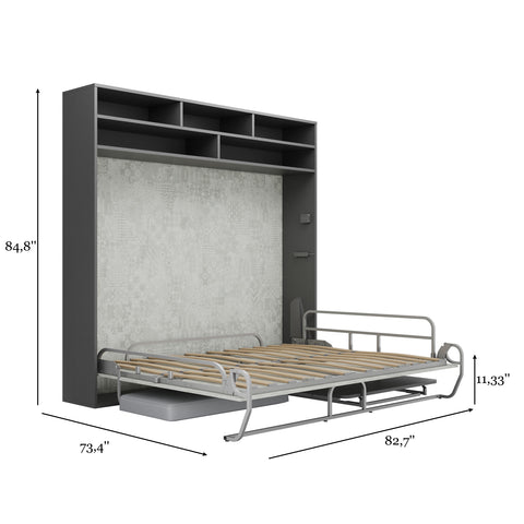 Miraldi Longa White - Wall Bed With Sofa & Desk - image 2