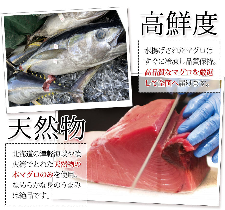 天然物のマグロを鮮度にこだわって