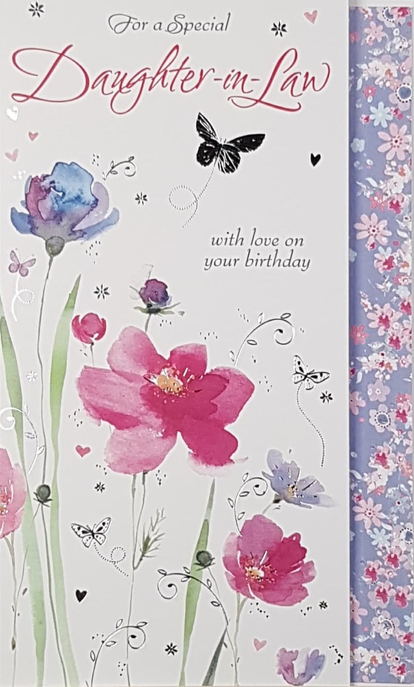 Birthday Card Daughter In Law A Black Butterfly Pink Blue Flow Card Gallery Online Ireland