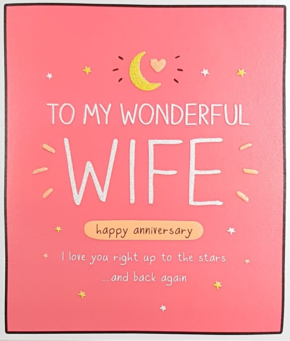 Anniversary Card Wife A Yellow Moon A Heart On A Pink Background Card Gallery Online Ireland