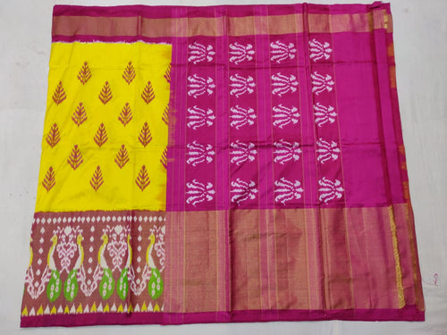 Buy Vikas Handlooms Pochampally ikat pattu silk kaddi border allover full  design saree with blouse Online at Best Prices in India - JioMart.