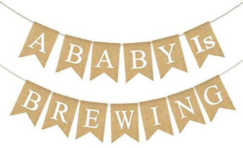 pennants saying a baby is brewing