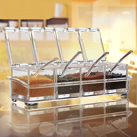 Clear Seasoning Rack Spice Pots