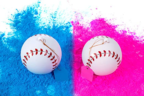 Baseball ''Balls" with blue & pink powder inside for a gender reveal surprise