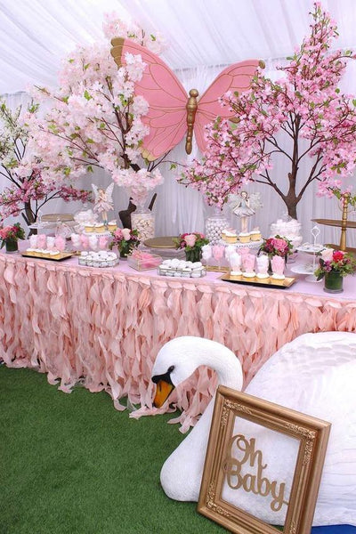 pink decoration for baby shower