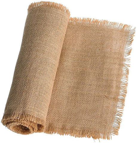 Fringe Jute Burlap Table Runner for Rustic Country Wedding Party