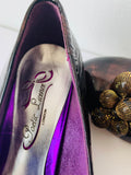 Poetic License Brown Gold Empire Wedge Ballet Shoes With Shimmer Baubles Size 8