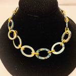 Blue Lucite Chainlink Necklace