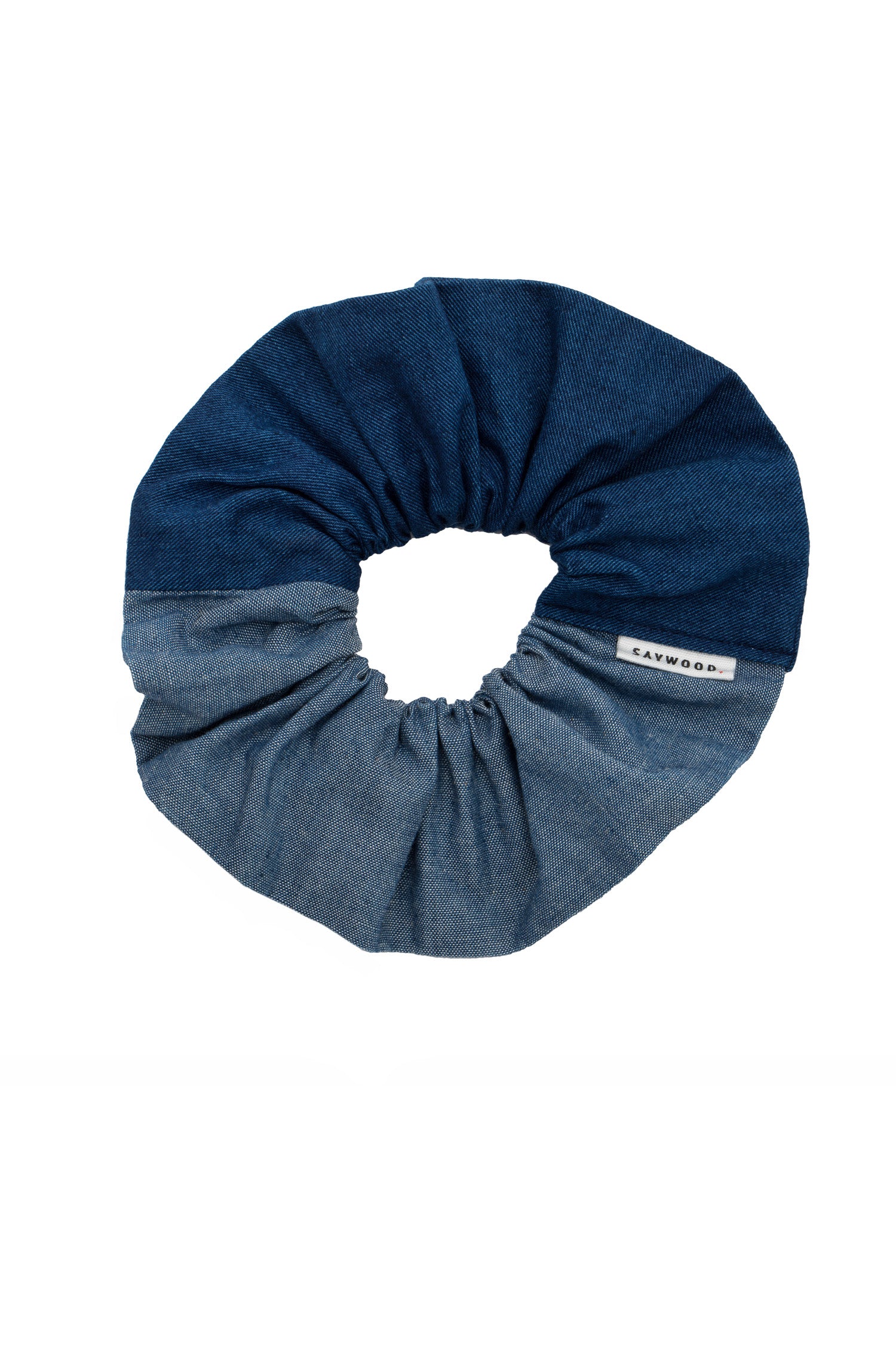 Japanese denim indigo patchwork scrunchie