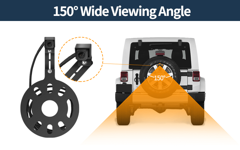 Jeep JL Spare Tire Mount Backup Camera with Adjustable Mount