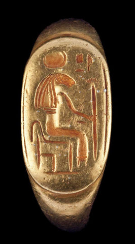 Gold Ring of Sekhmet, ancient Egyptian, New Kingdom, about 1539–1077 BCE, gold, Mrs. Kingsmill Marrs Collection, 