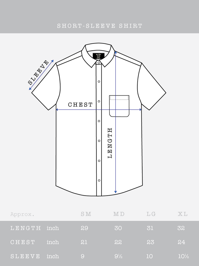 Rayon Shirt Size Chart - ID Menswear