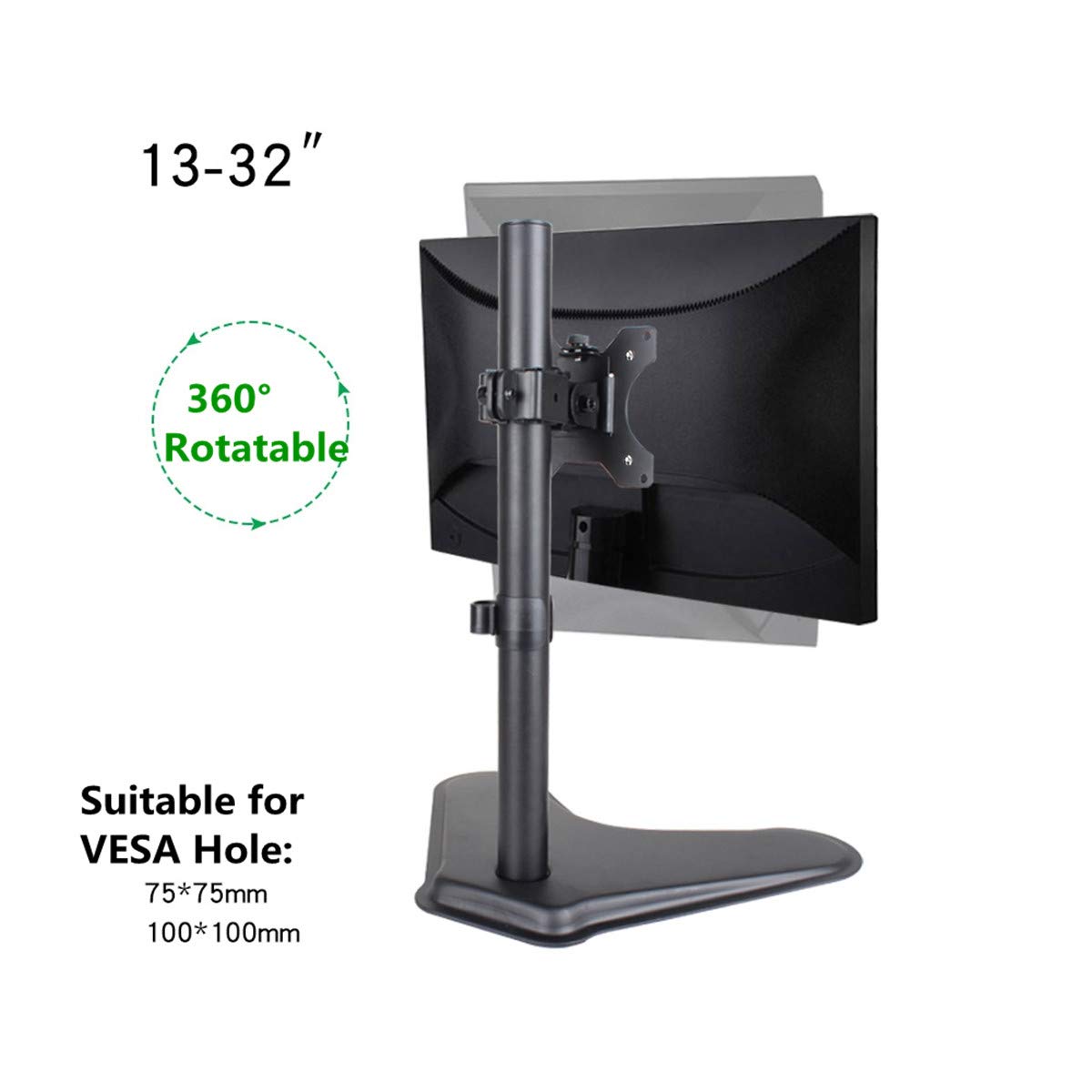 Wearson 10 To 32 Inch Vesa Monitor Stand Single 45 Tilt 90