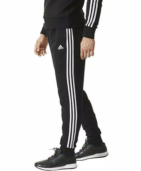 adidas black and white striped joggers