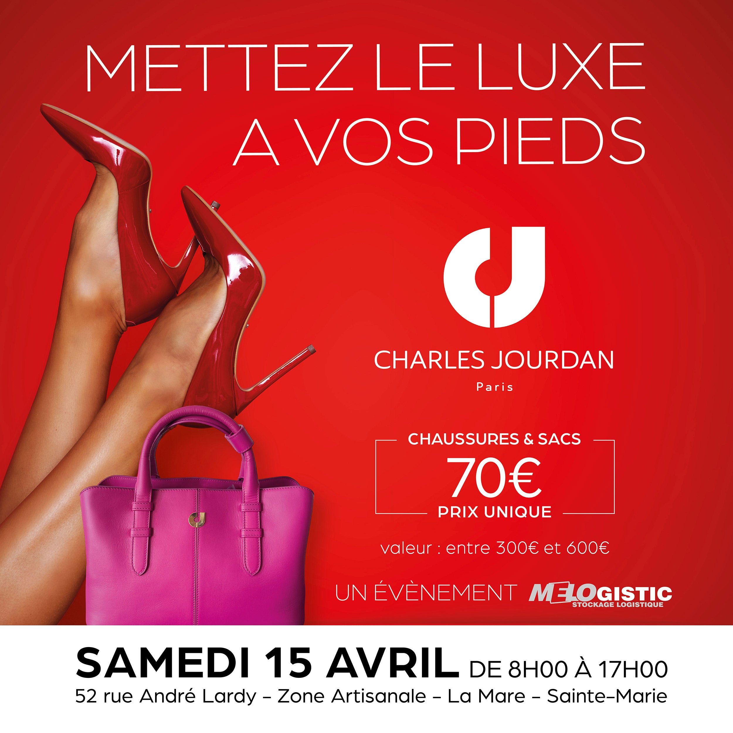 Journée de vente exceptionnelle CHARLES JOURDAN - chaussures et sacs de LUXE