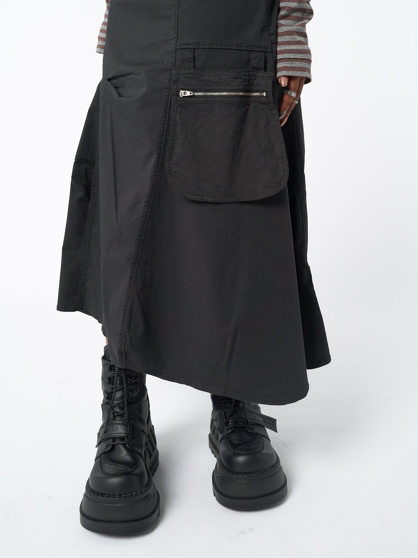 Lexi Black Tech Cargo Maxi Skirt | Minga London