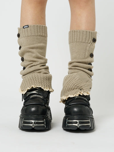 Brown & Honey Striped Flare Leg Warmers