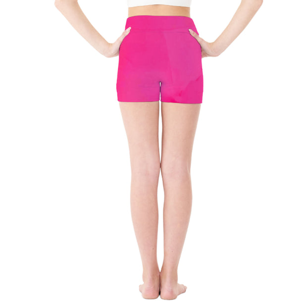 Neon Pink  Girls Swimactive Short Legging I Back Beach Rd