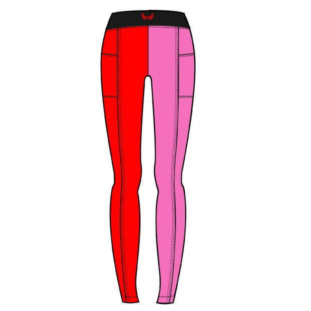 Women Souluxe Leggings | Souluxe Pink Ombre Media Pocket Gym Leggings black