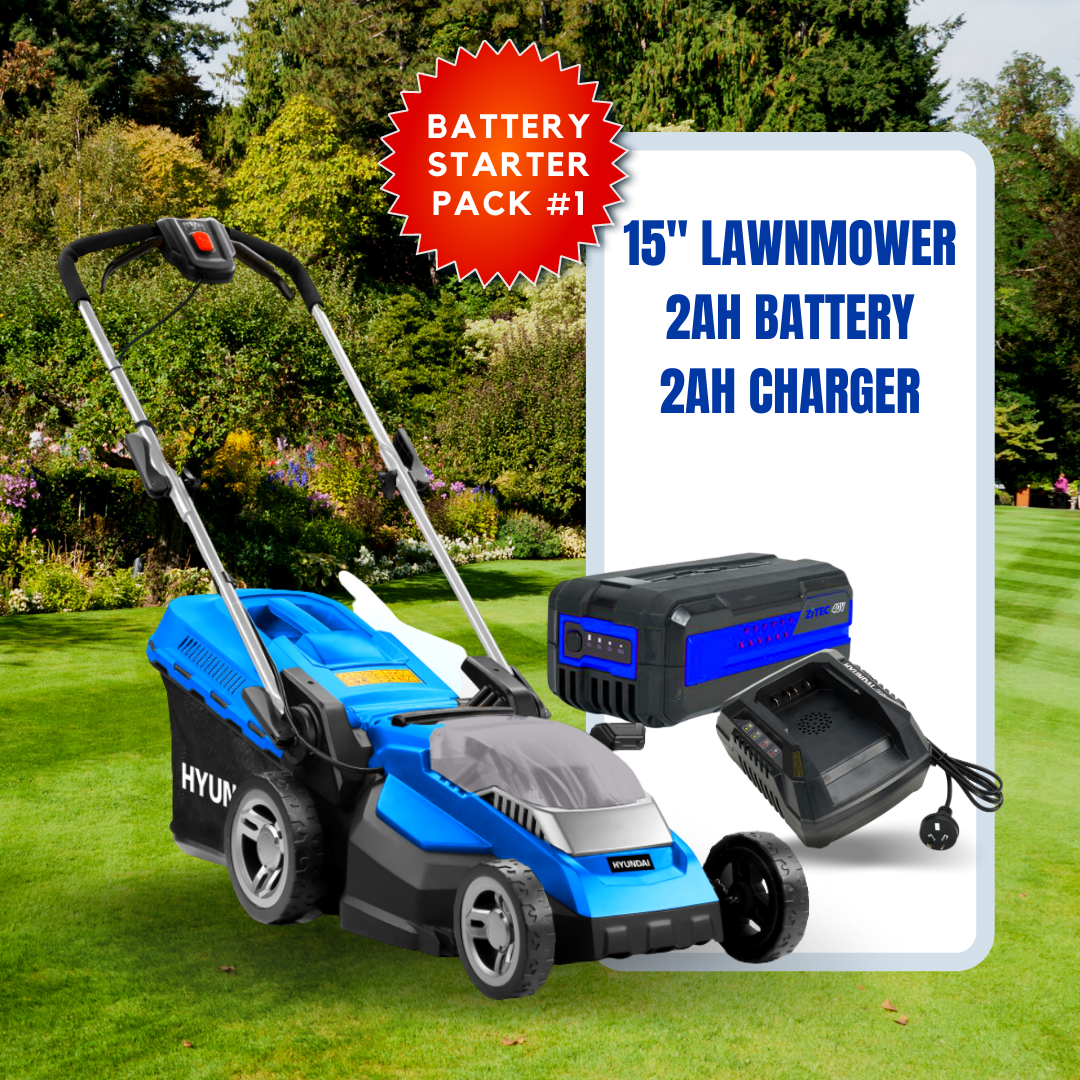 Hyundai Battery Lawn Mower Starter Pack 1 - HY38-E40-STARTER — Hyundai .