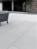 COOL WHITE OUTDOOR PORCELAIN PAVING SLABS - 1200X600X20 MM