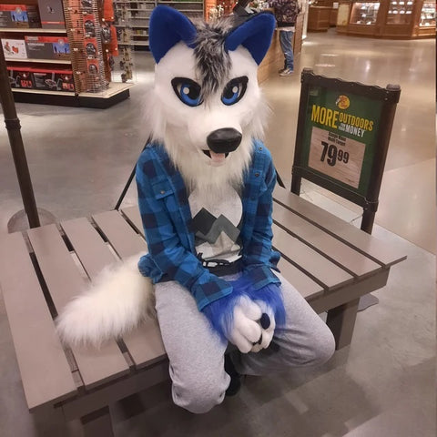 White wolf furry costume for 10 year olds
