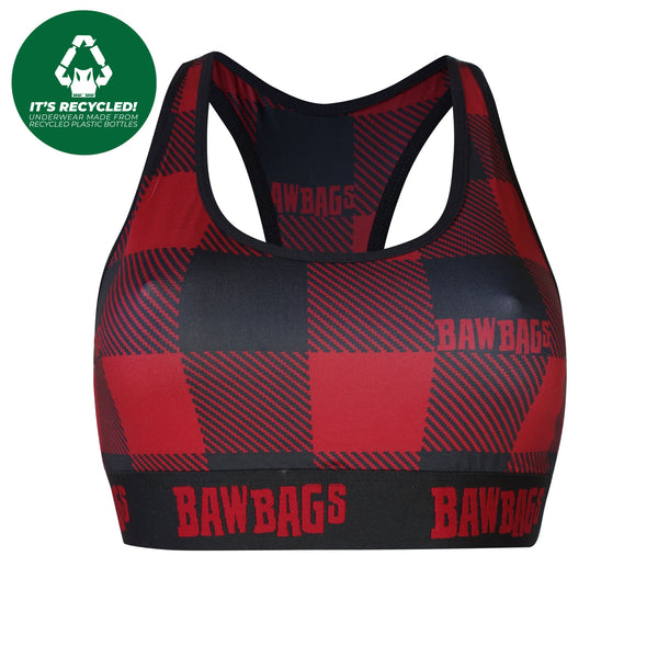 Women's Red Flannel Boxer Shorts - Bawbags