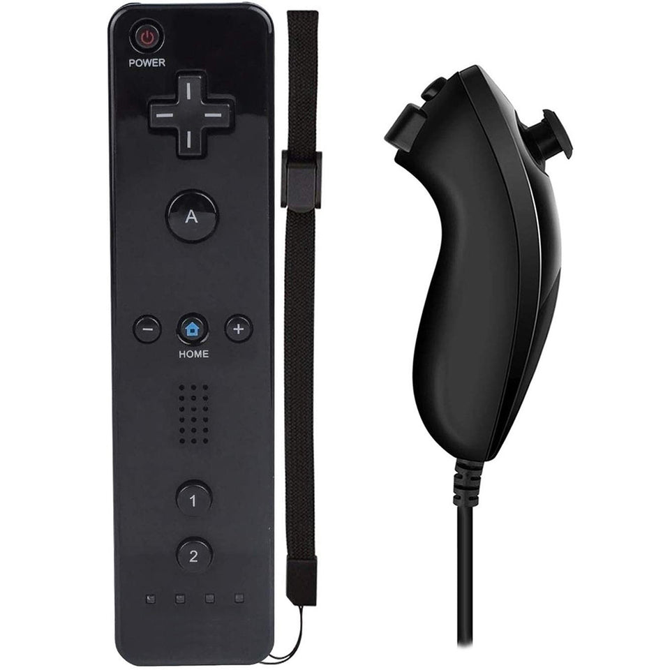 nintendo wii remote and nunchuck