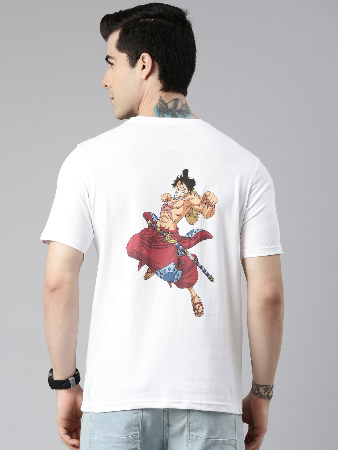 Anime Printed Men Round Neck White TShirt  Buy Anime Printed Men Round  Neck White TShirt Online at Best Prices in India  Flipkartcom