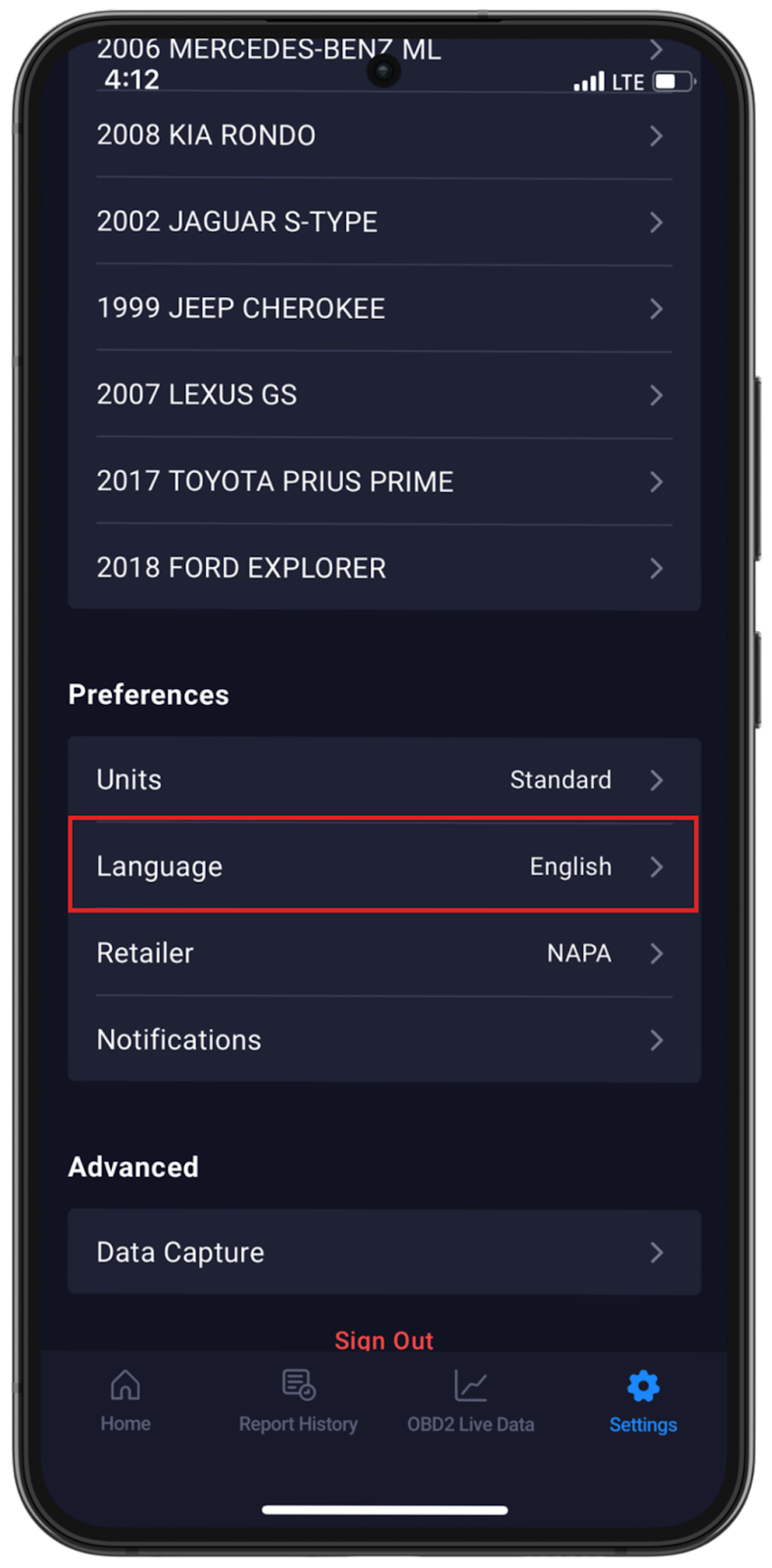 Changing RS2 app to spanish