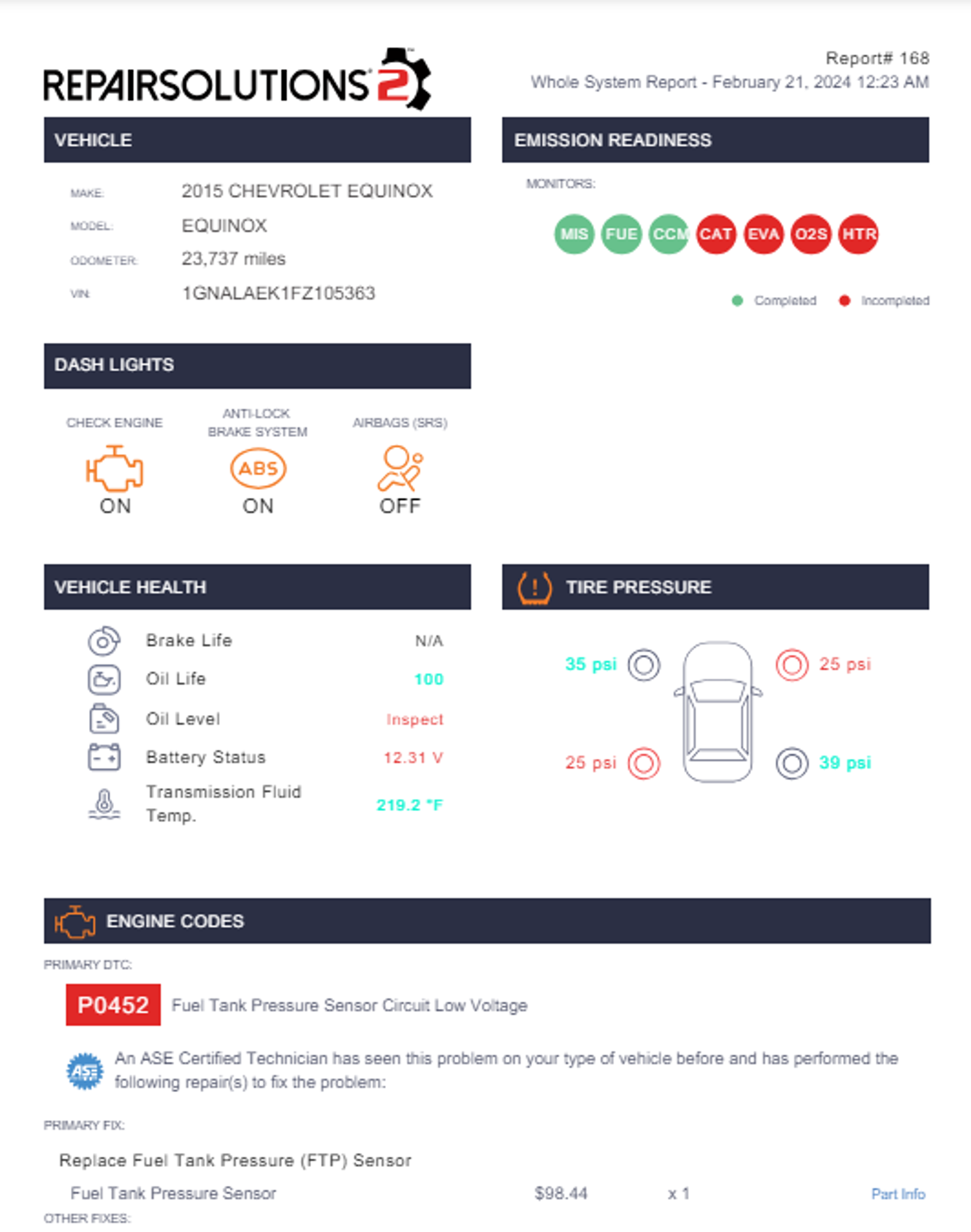 RepairSolutions2 app report