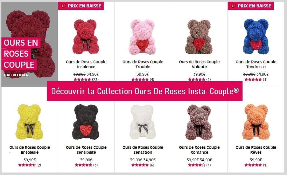 Collections Ours en Roses Couple