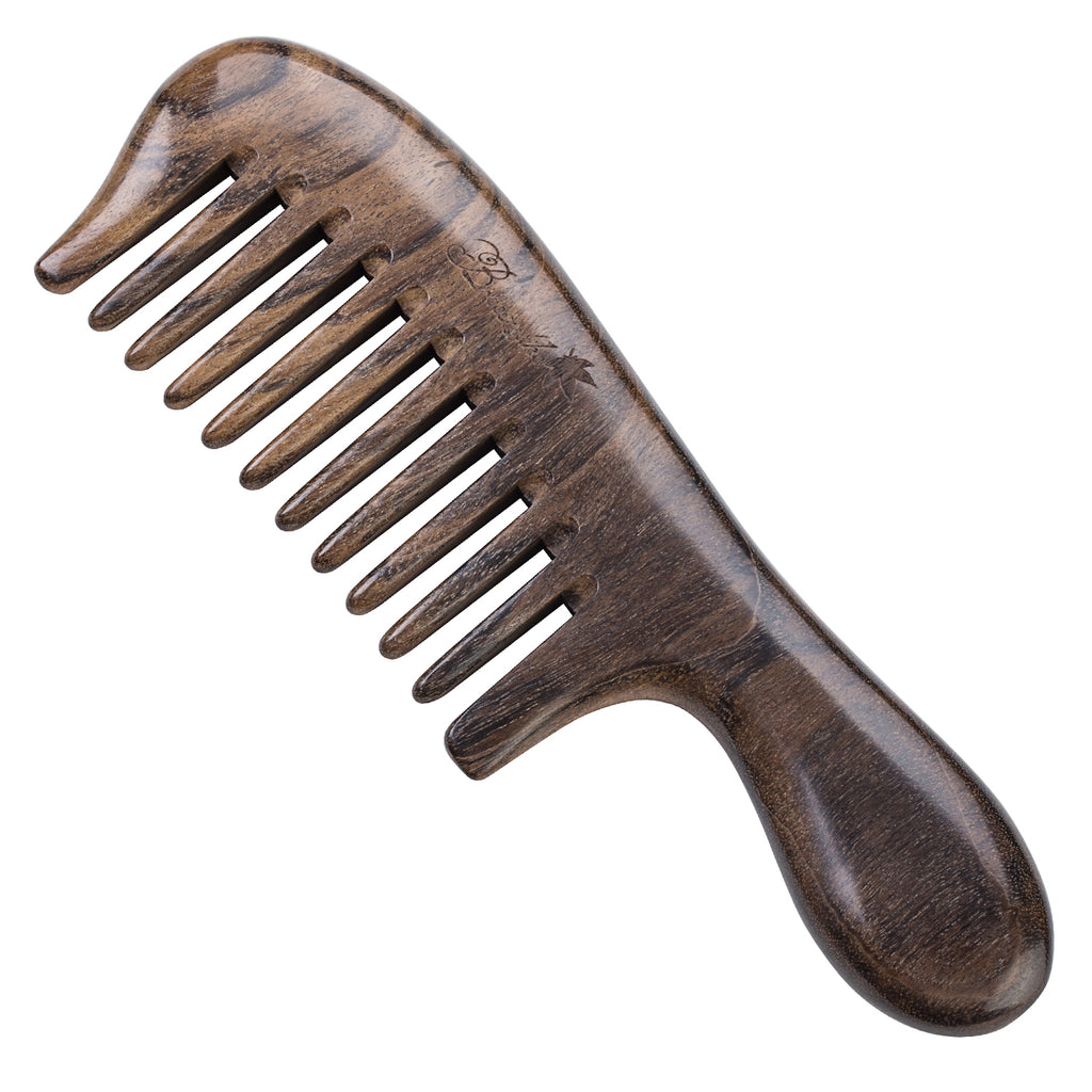 Breezelike Mini Wooden Hair Comb - Natural Wide Tooth Wood Comb for ...