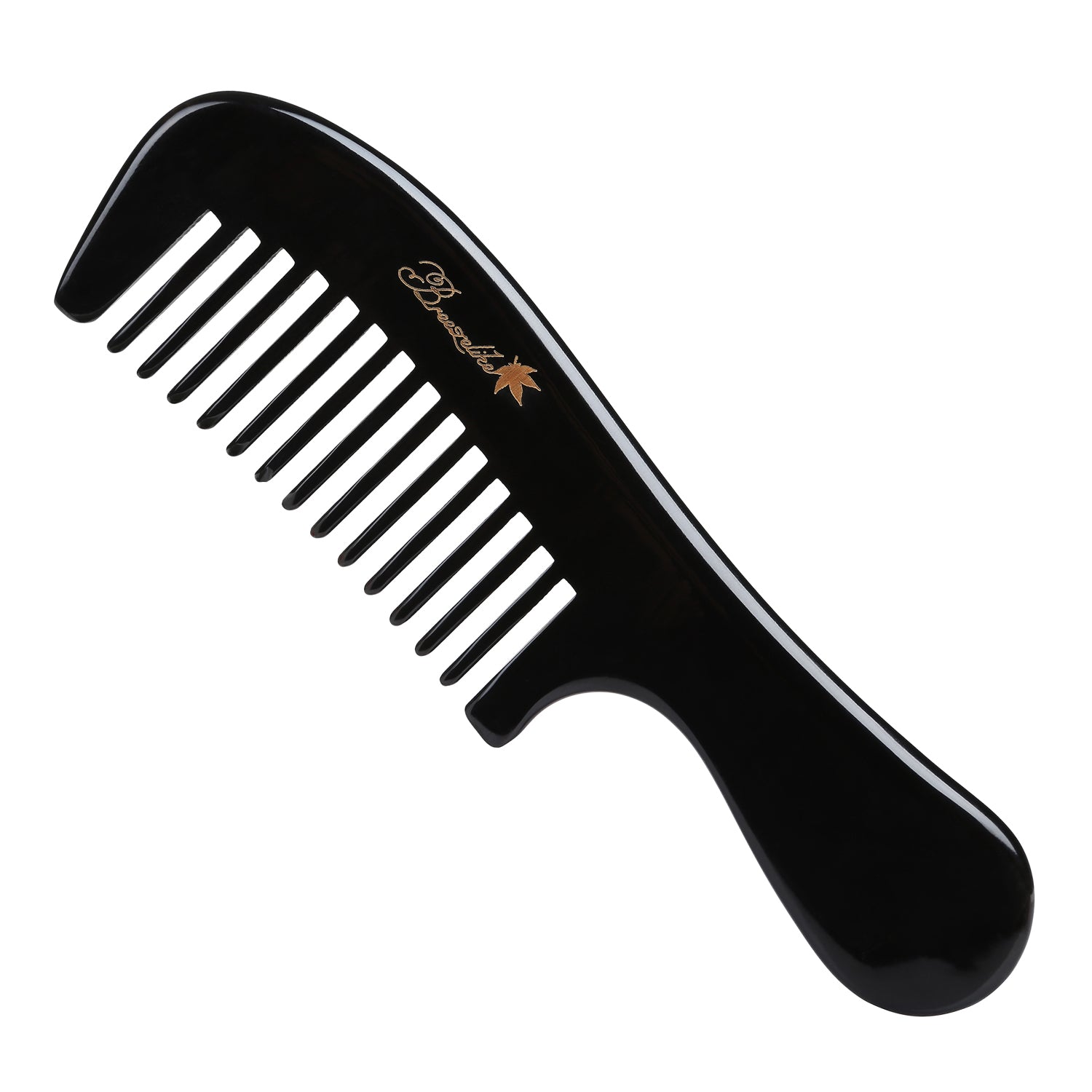 Breezelike Wide Tooth Hair Comb With Premium T Box Round Handle Detangling Massage Horn 