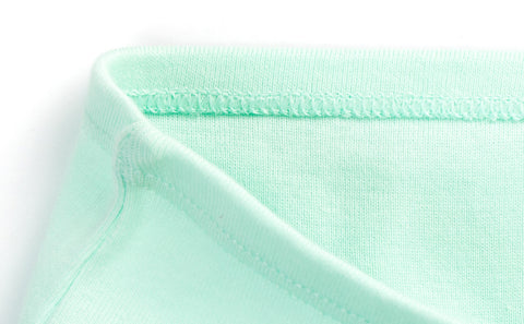 closeup view of mint green Gracie girls cotton briefs
