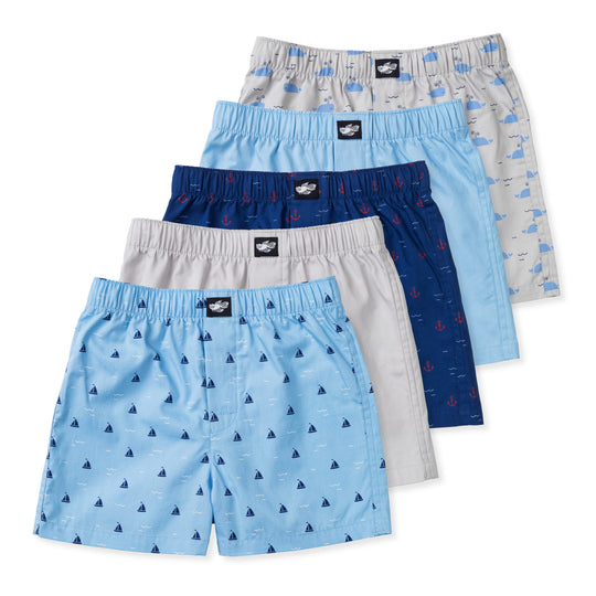 5-pack Boxer Shorts - Mint green/blue - Kids