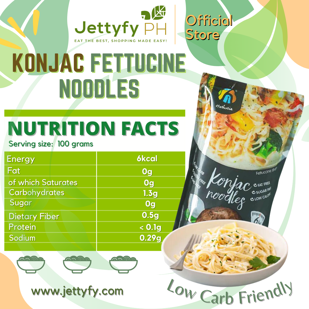 Shirataki Fettucine Pasta – Jettyfy Philippines