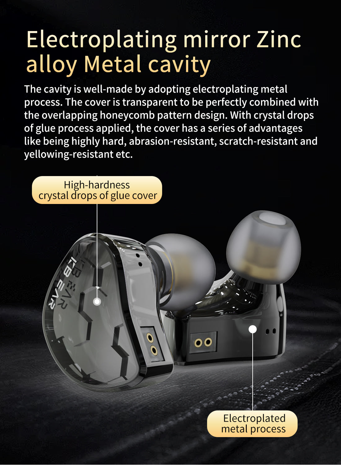 [KBEAR Xuanwu]PU+Carbon PET composite diaphragm 2pin OFC wired earphone
