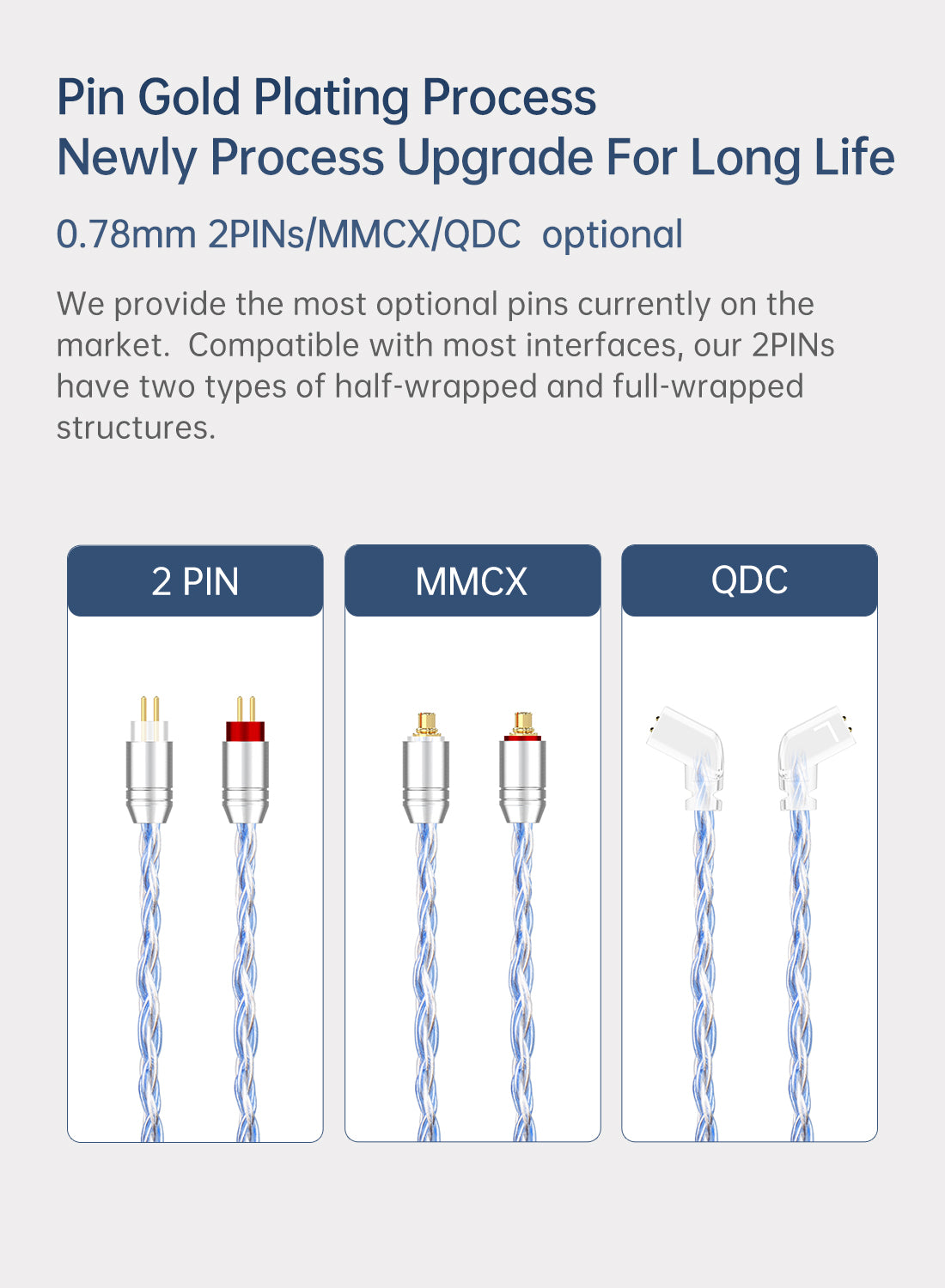 【KBEAR ST16】Crystal 16 Cores Upgrade Cable 5N Single Copper Silver-plated