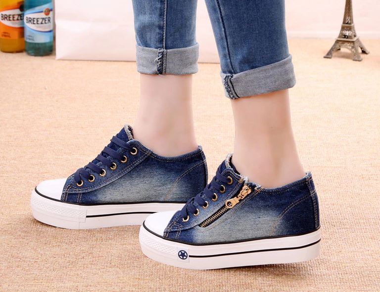 all star jeans plataforma com ziper