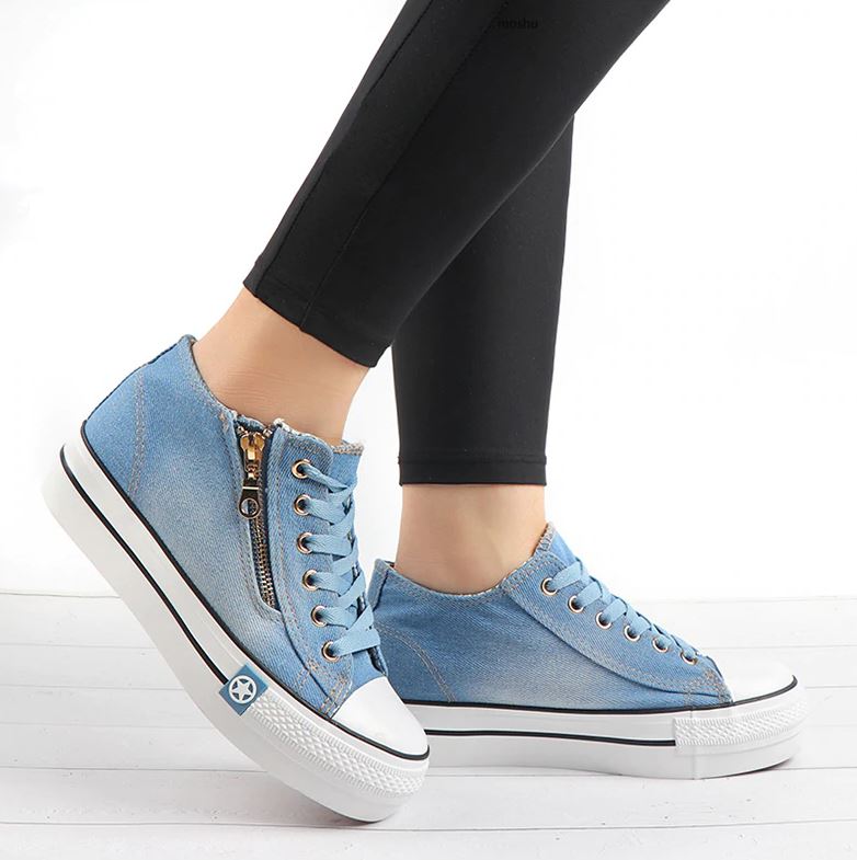 all star jeans plataforma