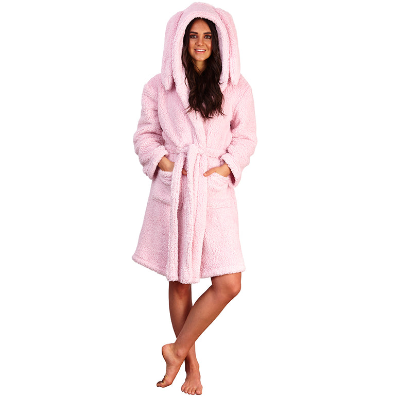 women's rabbit dressing gown