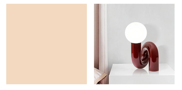 Warm beige and inverted lamp
