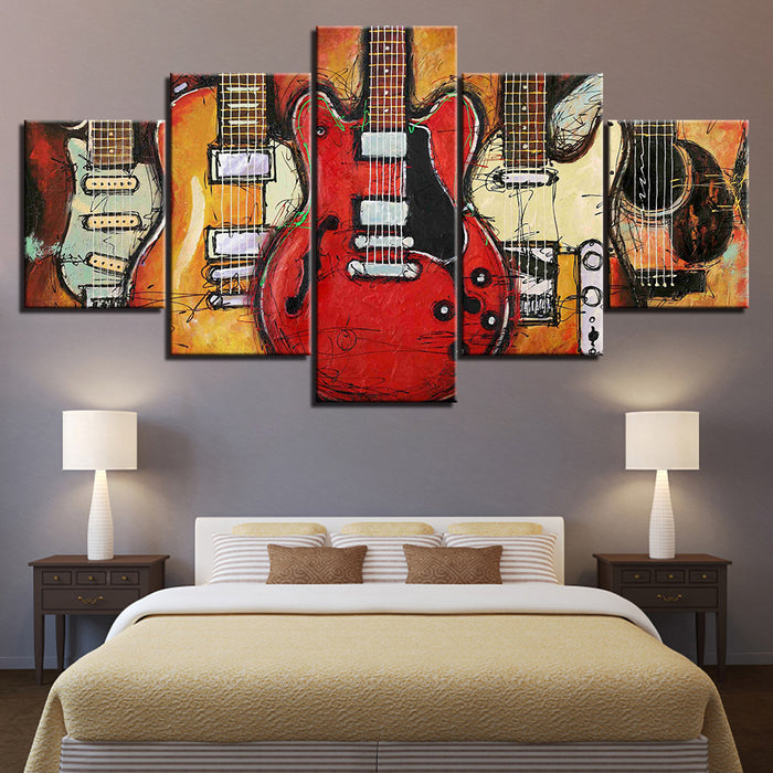 Guitars on Guitars - Canvas Wall Art Painting