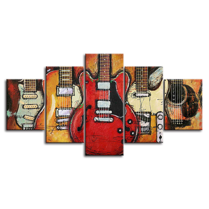 Guitars on Guitars - Canvas Wall Art Painting