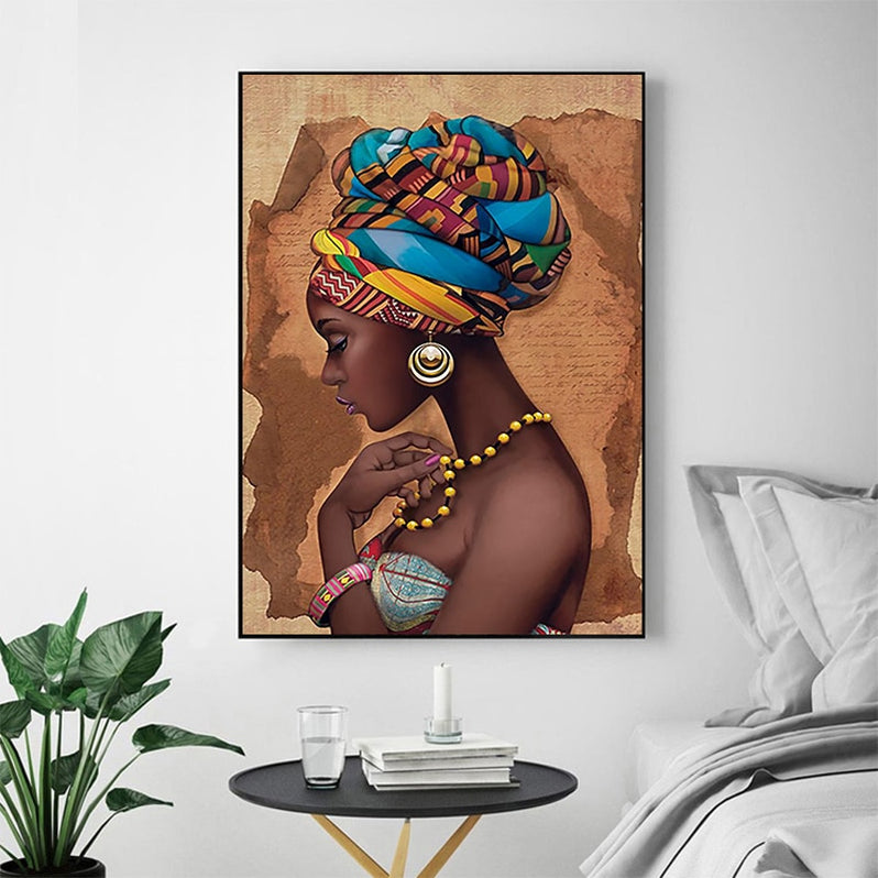 African Black Woman - Canvas Wall Art Painting — Original Wall Arts