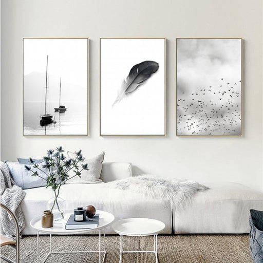 Abstract Scandinavia Black White Wall Art Pictures - Canvas Wall Art P —  Original Wall Arts