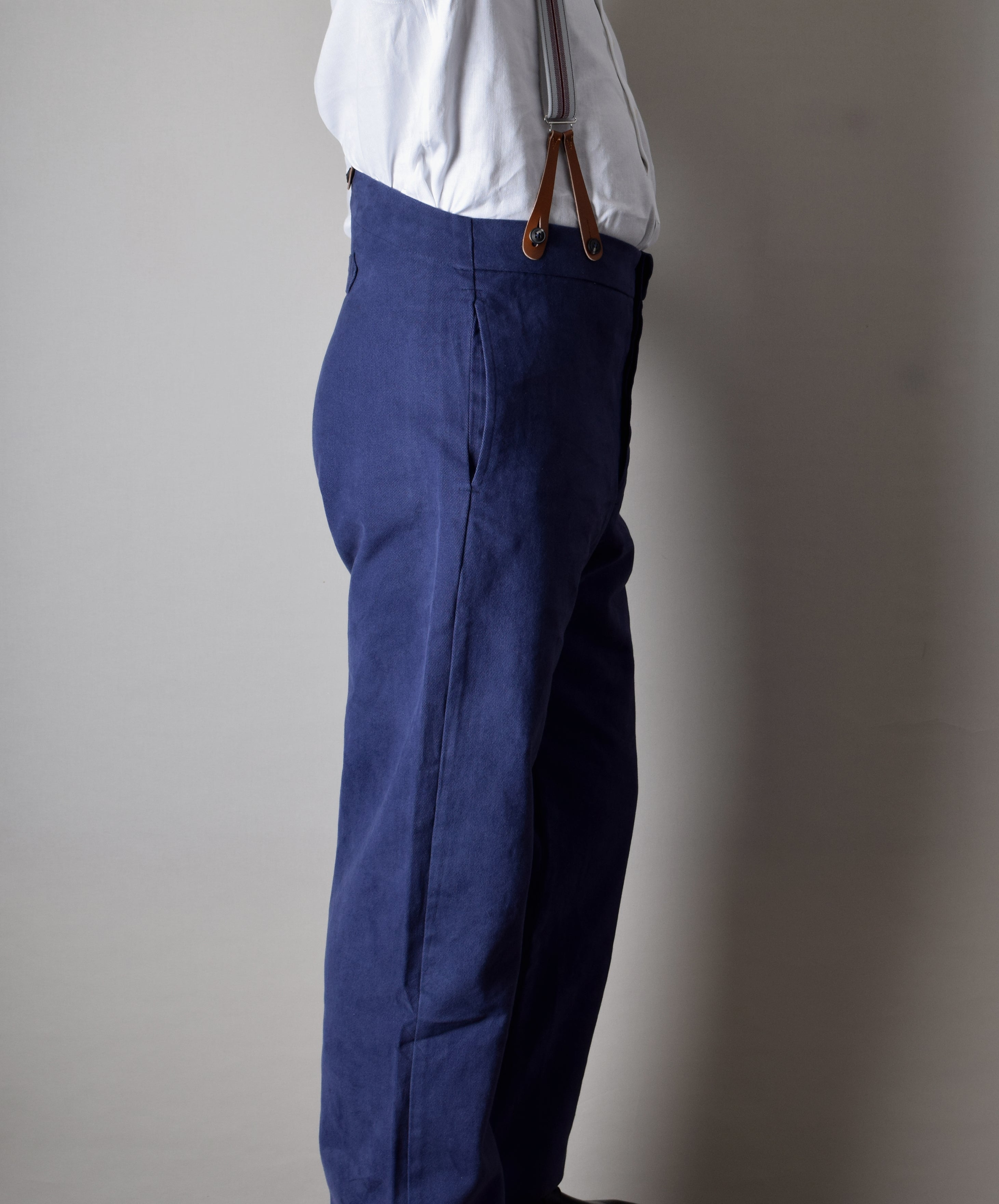 Washed Cotton Drill Fishtail Back Work Trousers (TR100)