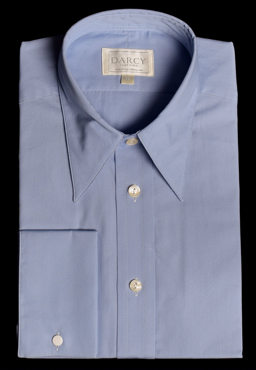 Plain Coloured Spearpoint Collar Shirt | Early C20th (SH190P) - Double Cuff